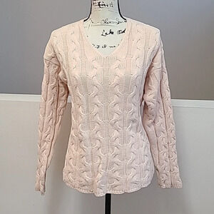 Eddie Bauer Women's V-Neck Sweater in Soft Pink